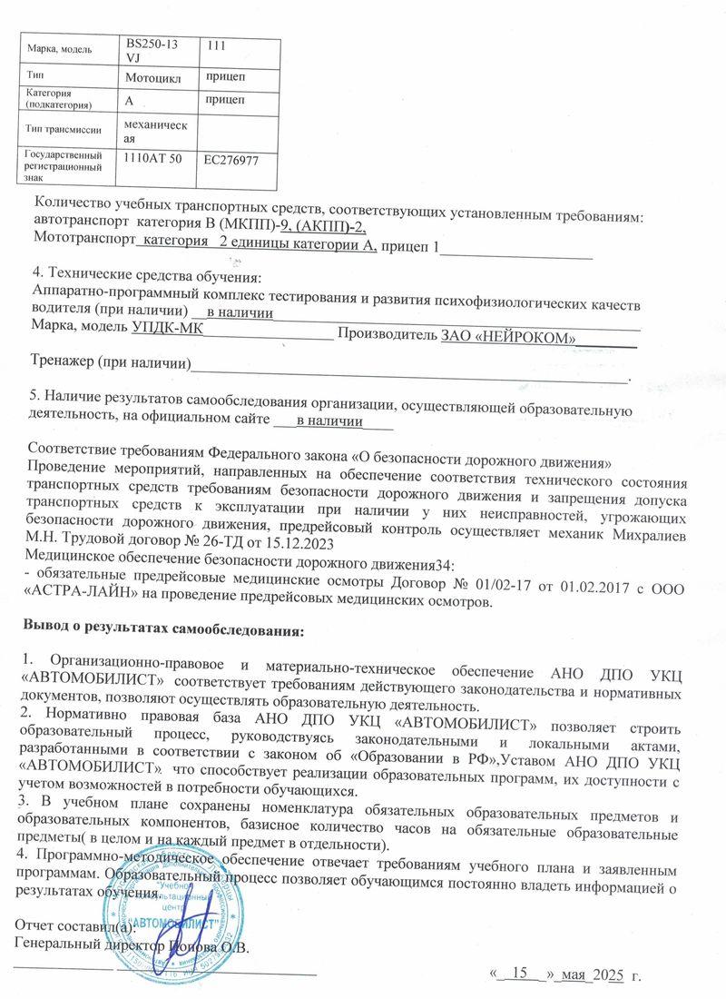 акт самообследования лист 7